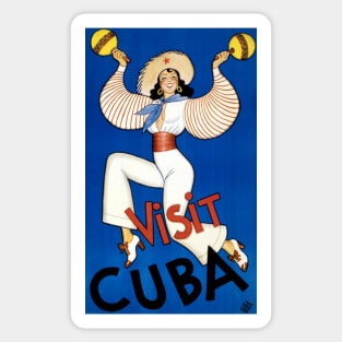 Vintage Travel Poster Visit Cuba Sticker